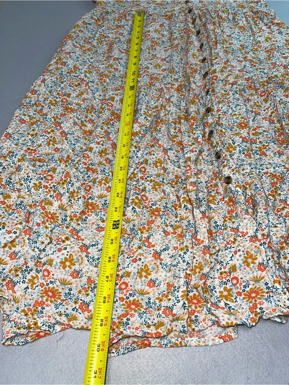 Sonoma Goods For Life Women’s Floral Midi Dress V-Neck Button Front Pockets L